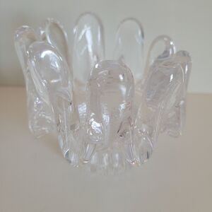 Kosta Boda Sunflower Votive Candle Holder Clear Glass Vintage MCM